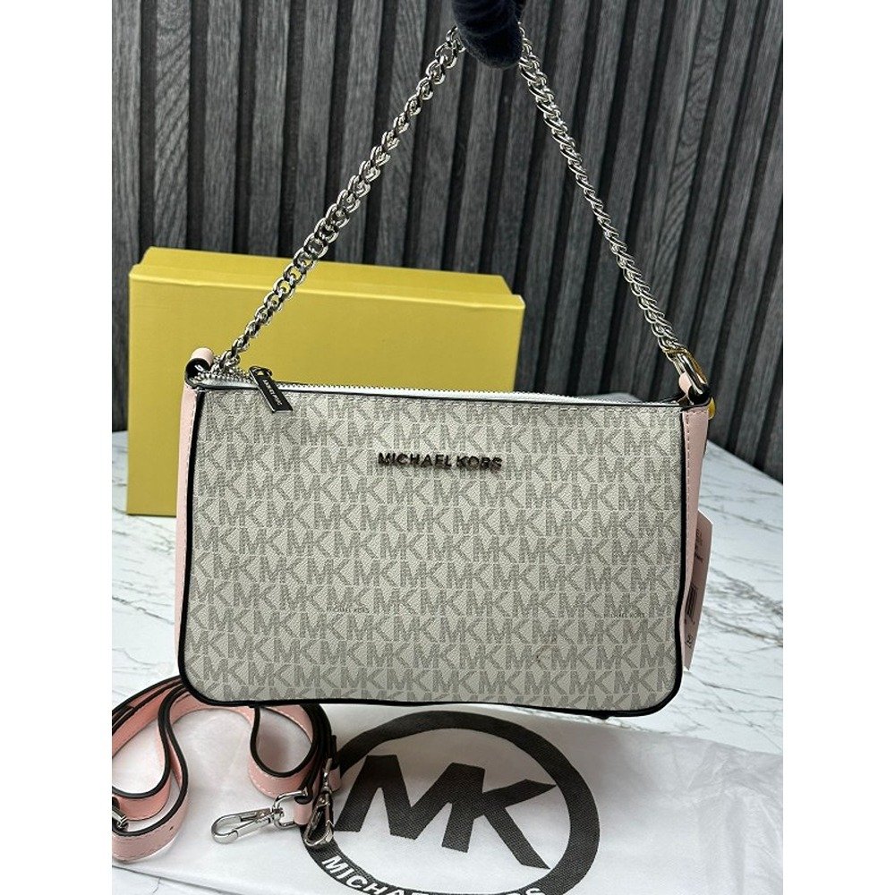 Michael-Kors-Bag-Jet-Set-Md-chain-Shoulder-Bag-With-Og-Box-and-Dust-Bag-Biege-Pink-2